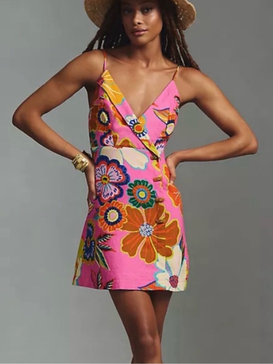 FARM Rio Dresses & Skirts - FARM Rio Pink Full Garden Mini Dress